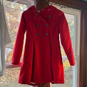 Cat & Jack Girl’s Vibrant Red Pea Coat